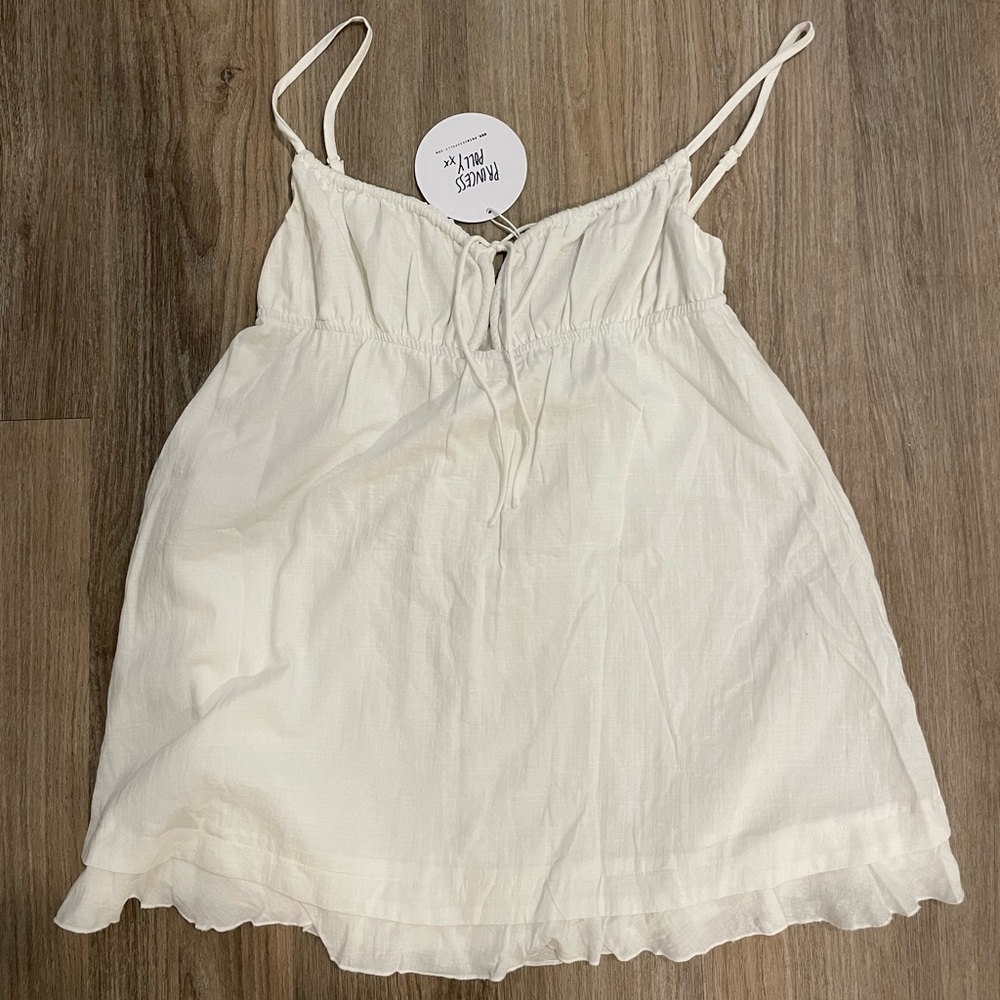 White spaghetti strap dress